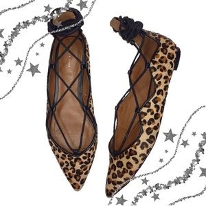 Zara Leopard Animal Pointed Ballerina Flats Sz 6